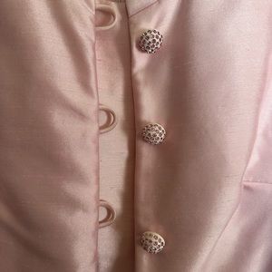 Vintage 1960s Parnes Feinstein Pink Raw Silk Jacket and Shift Dress